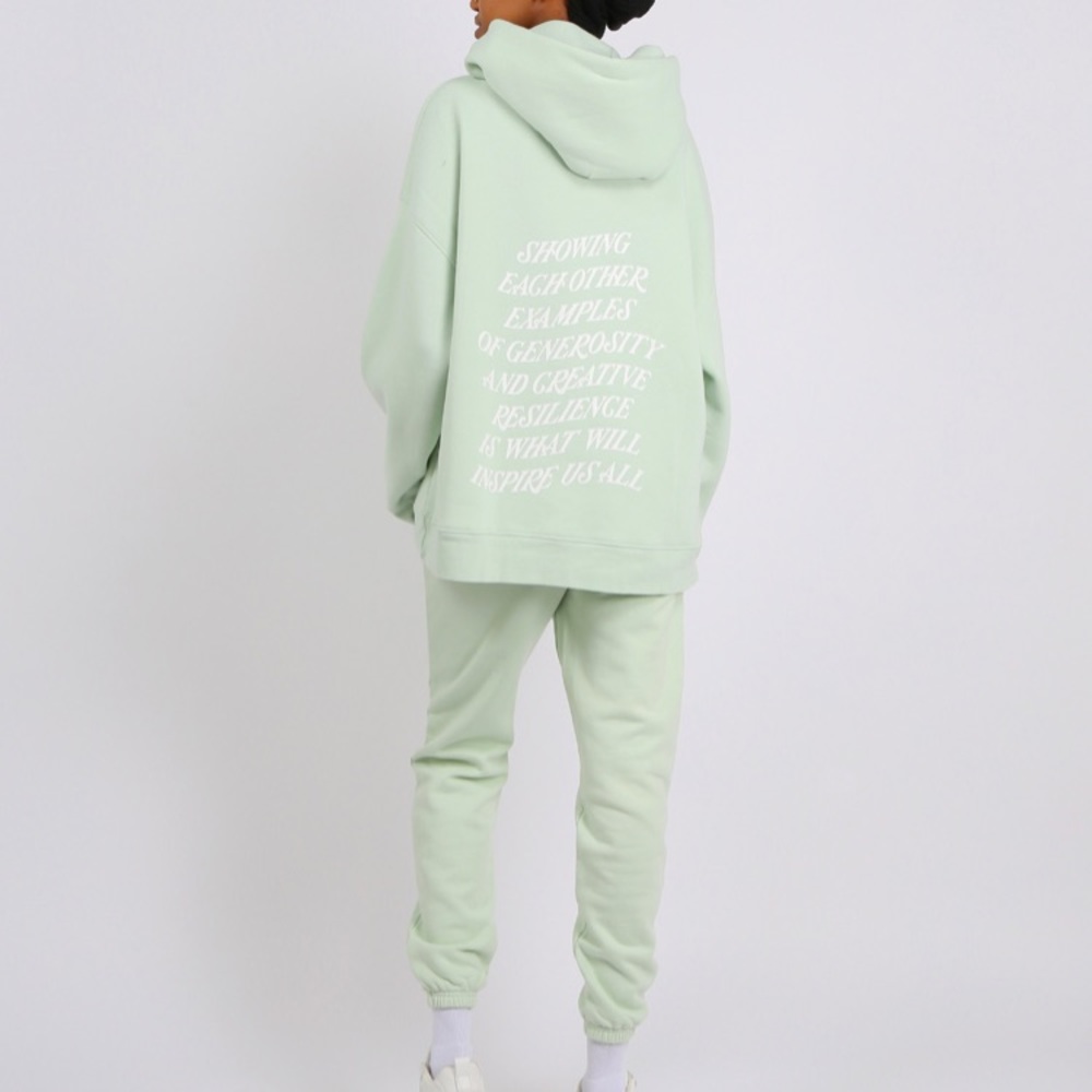 BRUNETTE THE LABEL KINDNESS CULTURE BIG SISTER HOODIE MINT GELATO